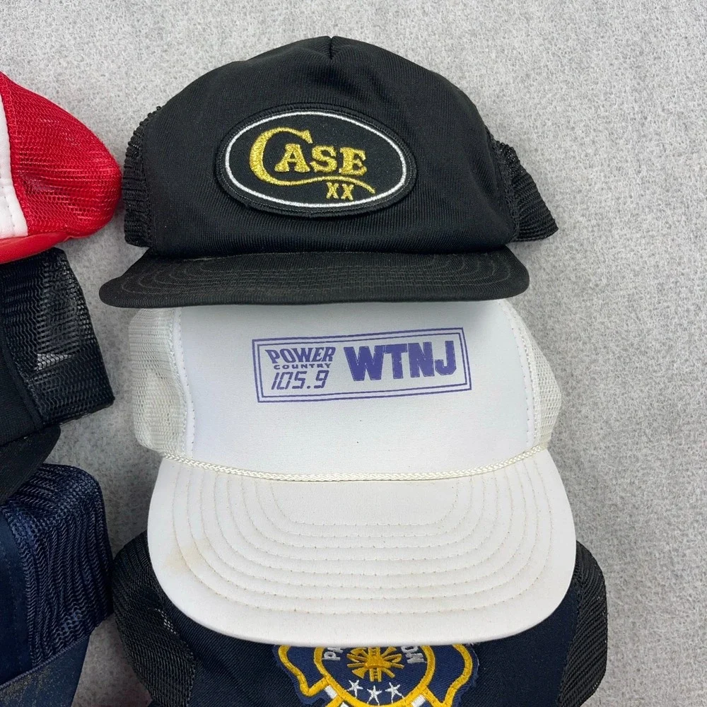 Vintage Trucker Hat Lot Snapback Cap 80s 90s Y2K Patch USA Advertising Rope BQ4